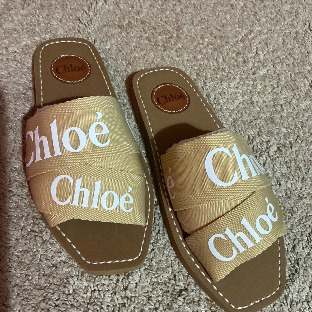 Women's Tan Slide Sandals